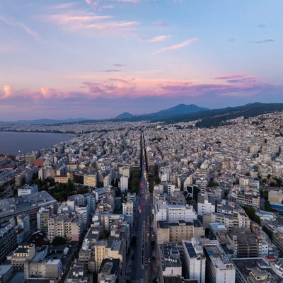 Thessaloniki city center and beach
